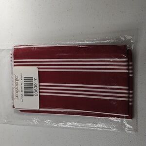 Pair Of Longaberger Berry Red Stripe Fabric Napkins New In Package